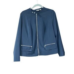 Zenergy by Chico’s Women’s Navy Zip Front Lightweight Jacket Size 2 (Large)